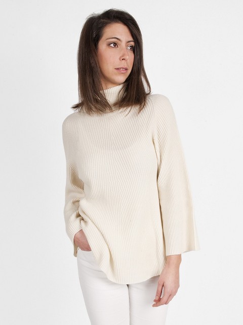 ’Butterfly’ Rib Knit Cashmere Sweater