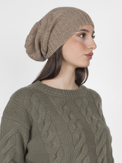 Cable Knit Long Beanie