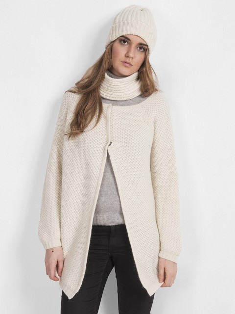’Honeycomb’ Knit Stitch Alpaca-Wool Coat